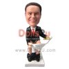 Custom Bobblehead Man Sitting On Toilet And Reading Newspaper Funny Gift For Him