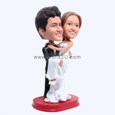  Bridegroom Holds The Bride Wedding Custom Bobbleheads