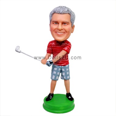 Male Golf Player Personalized Bobblehead Gift