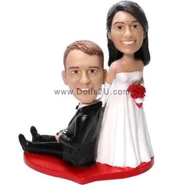  Custom New Married Couple Groom Holding Gamepad Wedding Bobbleheads Item:723104