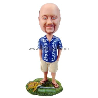  Custom Male And A Sea Turtle Bobblehead Item:451237