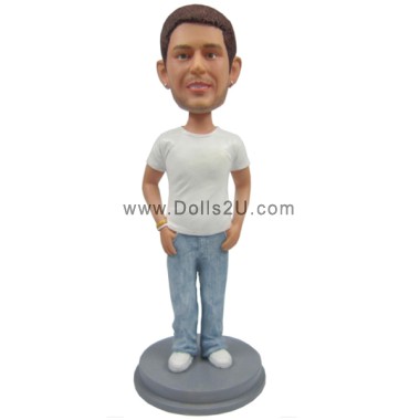 (image for) Custom Male With Thumbs In Pockets Bobblehead Gift For Him