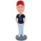 (image for) Custom Male With Thumbs In Pockets Bobblehead Gift For Him Item:13565