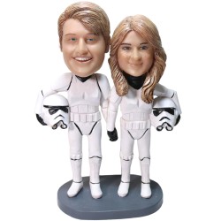 Personalized Star wars Couples Bobbleheads Gifts, Stormtrooper Couple Bobbleheads