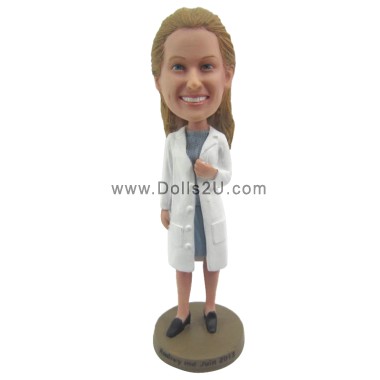 (image for) Custom Female Dentist Doctor Bobblehead Unique Gifts For Dentists and Doctors