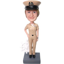 (image for) Custom Female U.S. Navy Chief Bobblehead Gift