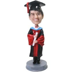  Graduation Gift Custom Bobbleheads Male In Gown Bobblehead