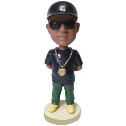 (image for) Custom Hip Hop Bobblehead – Personalized Rapper Figurine with Gold Chain
