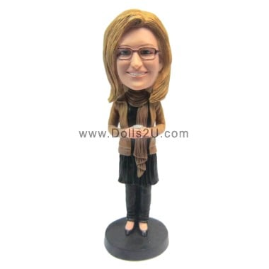  Custom Female With Scarf Bobblehead Gift For Her Item:52331