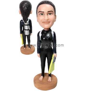 Custom Female Scuba Diver Bobbleheads Gifts