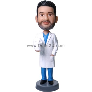  Custom Doctor Holding A Skull / Doctor Gift Bobblehead Item:24103