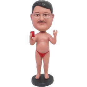 (image for) Custom Funny Bobbleheads Male Wearing Underwear Drinking Cola Or Beer
