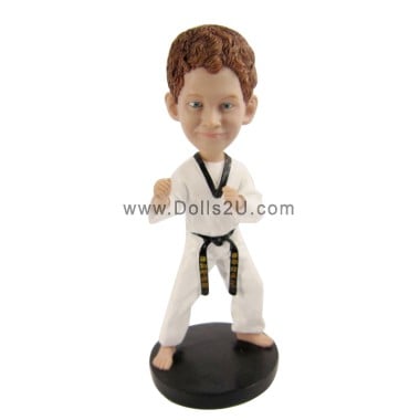 (image for) Custom TeaKwonDo Black Belt Kid Bobblehead