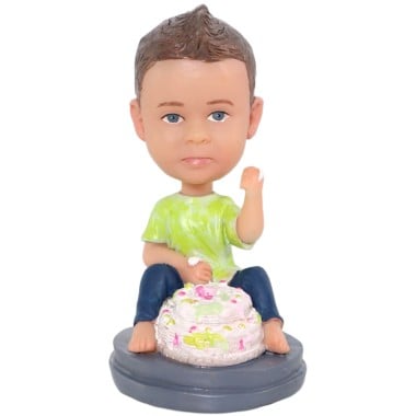 (image for) Custom Bobblehead Baby With Birthday Cake