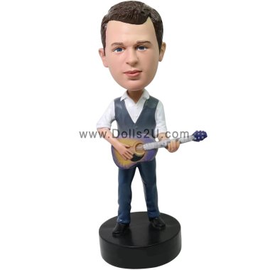Personalized Guitar Player Bobblehead from Your Photo Bobbleheads