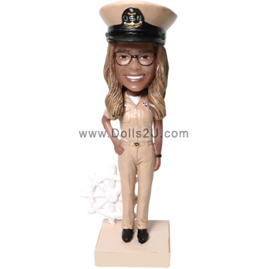  Custom Female U.S. Navy Chief Bobblehead Gift