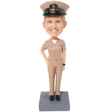 (image for) Custom Female U.S. Navy Chief Bobblehead Gift