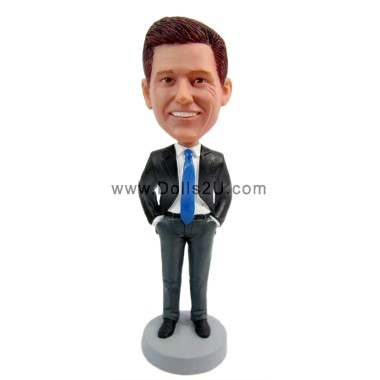 (image for) Custom Bobbleheads Groomsmen In Suit With Tie