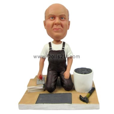  Custom Male Construction Worker Bobblehead Item:13661