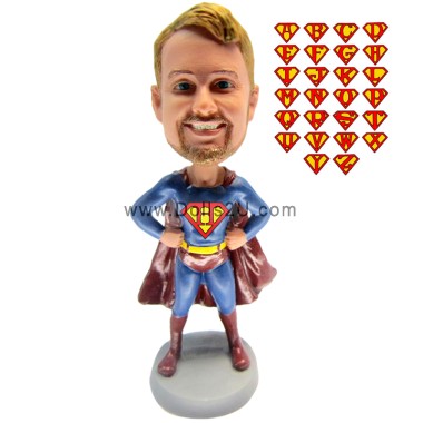 (image for) Father's Day Gifts Custom Super Dad Bobblehead In Any Color Cloak And Logo Superman Custom Bobbleheads