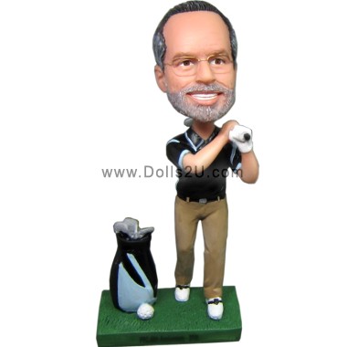 (image for) Custom Bobblehead Golf Player Gift For Golfer