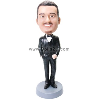 Custom Groomsmen Bobbleheads In Suit With Vest