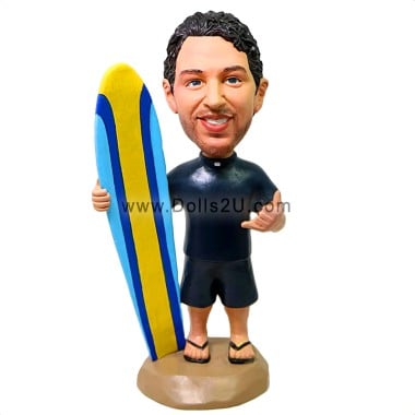  Custom Surfing Bobblehead - Surf Male With Surfboard Item:180564