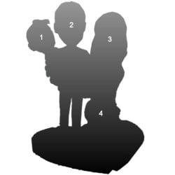  Customized Family bobbleheads for 4 people