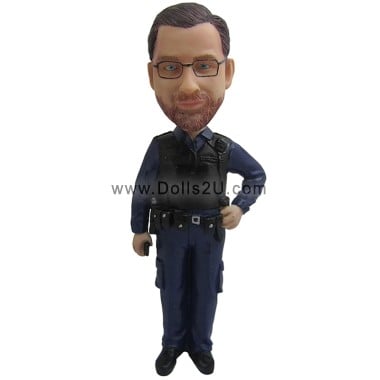 (image for) Personalized Police Officer Bobblehead Figurine Gifts For Him Item:13018
