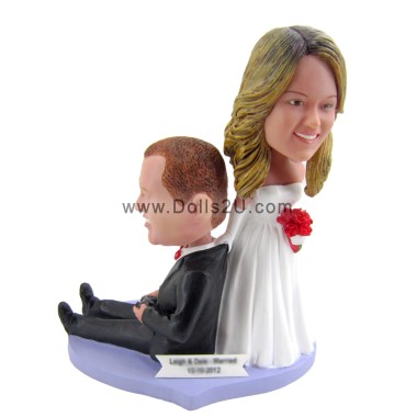  Custom New Married Couple Groom Holding Gamepad Wedding Bobbleheads