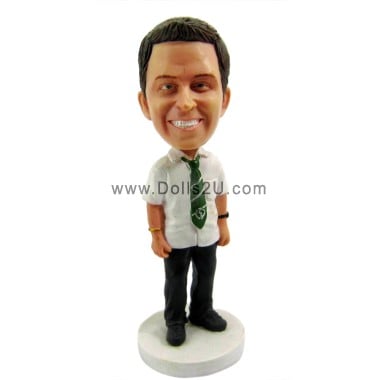  Custom Boss In Short Sleeve Shirt And Tie Bobblehead Item:451245