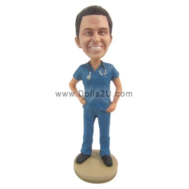 Male Nurse / Doctor Gift Custom Bobbleheads gift from your photos