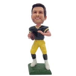 custom bobblehead football player holding a football
