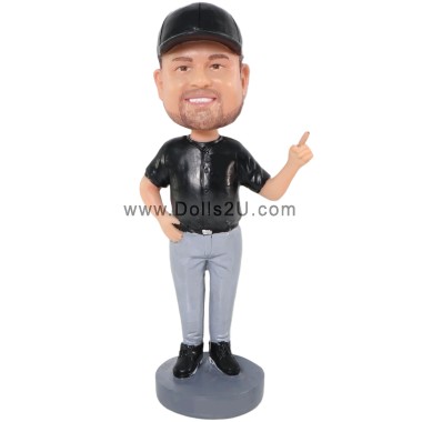 (image for) Personalized Baseball Coach Bobblehead Gift With Custom Uniform Colors Item:55162