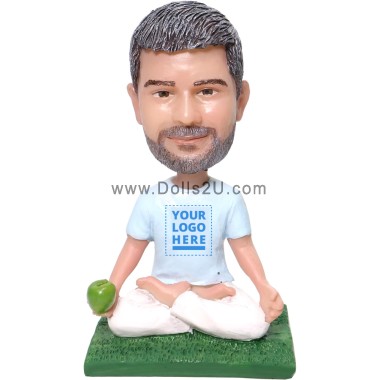  Custom Bobblehead Male Doing Yoga With An Apple In Hand Item:723138