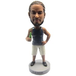 Male In Tank Top With Beer