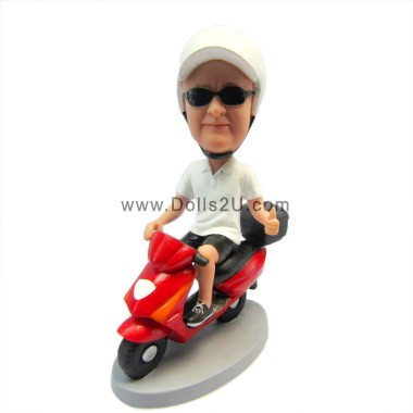  Custom Male On Motorbike Bobblehead Item:451277