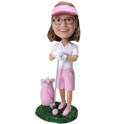 (image for) custom female golfer bobblehead gift