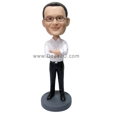  Custom Male Boss With White Shirt Bobblehead Gift Item:36370