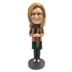 (image for) Custom Female With Scarf Bobblehead Gift For Her