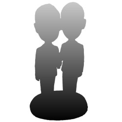(image for) fully customized same sex wedding bobblehead cake toppers