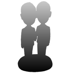 (image for) fully customized same sex wedding bobblehead cake toppers