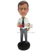 Business Gift World's Best Boss Businessman Holding A Mug Custom Bobblehead Gifts