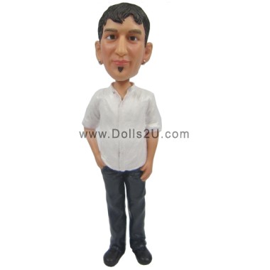  Custom Male With His Hand In Pocket Bobblehead Gift Item:13540