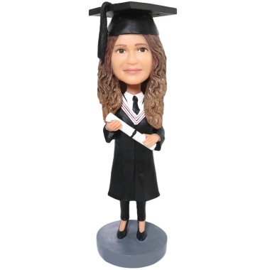 (image for) Personalized Female Graduation Bobblehead Gift