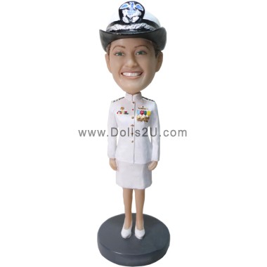 (image for) Custom Female Navy Officer Bobblehead