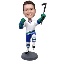 Hockey Player Bobblehead Making Victory Pose