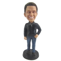 (image for) Custom Bobblehead Male in Hoodie Gift For Dad