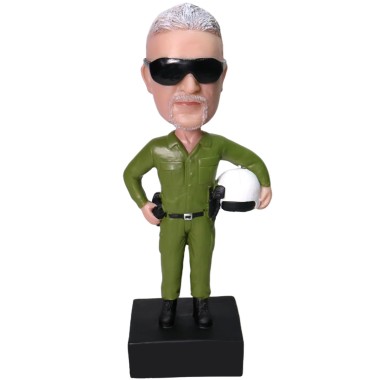 (image for) Custom Male Pilot Bobblehead Pilot Gift