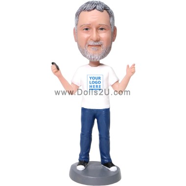 (image for) Custom Male Occupation Speaker With Arms Raised Bobblehead